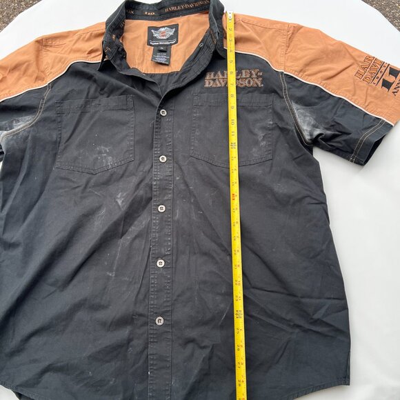 Harley-Davidson 110th Anniversary Dealer Shirt XL Black Orange 1903-2013 Short S - Picture 6 of 10